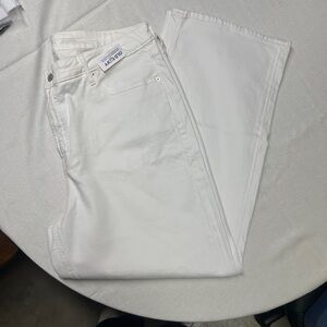 White Wide Leg Jeans - Plus Size